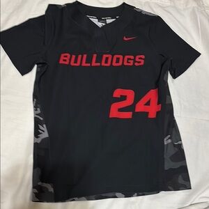 Nike Softball Women’s Bulldogs Black & Red Jersey Medium new without tags (B1c)